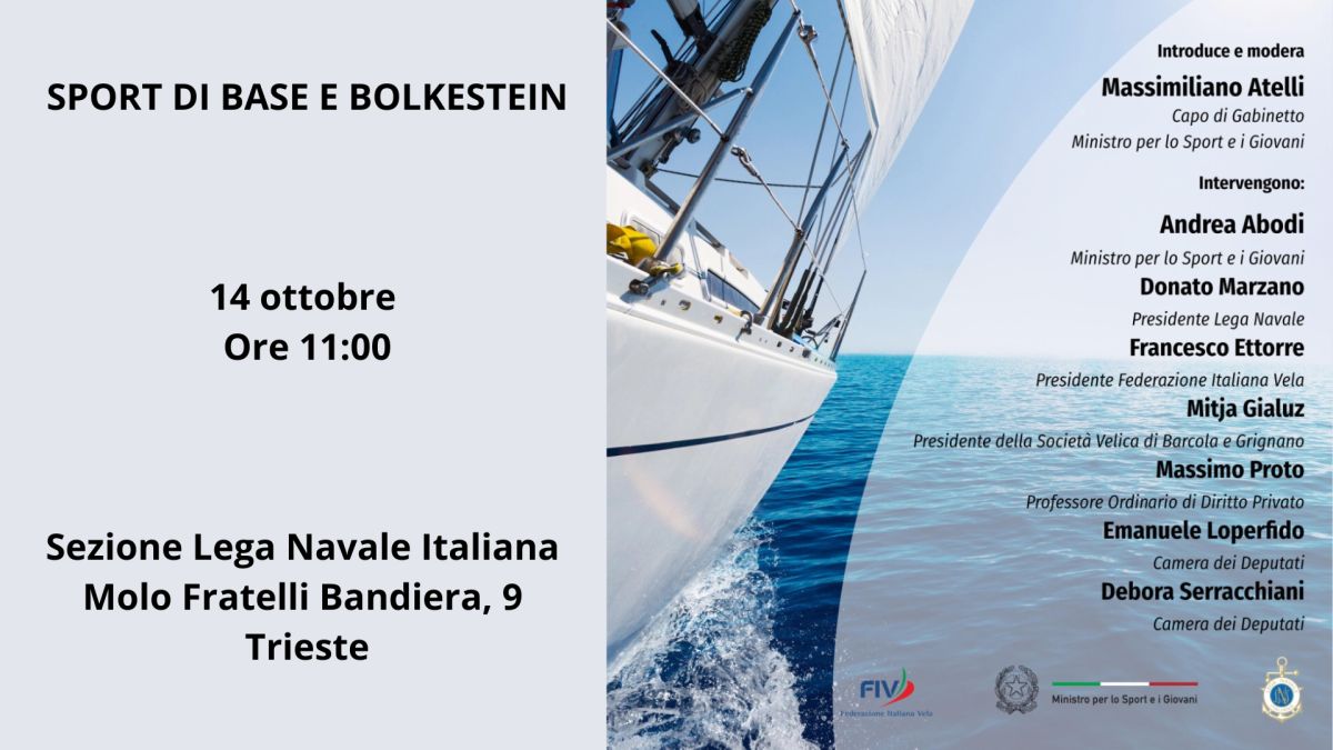 “Sport di Base e Bolkestein”, incontro a Trieste il 14 ottobre